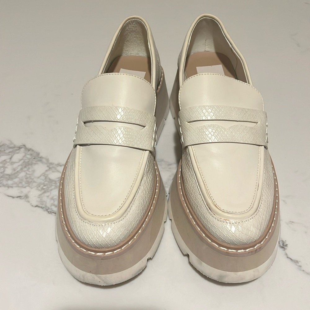 Dolce Vita platform loafers, size 7.5, cream color